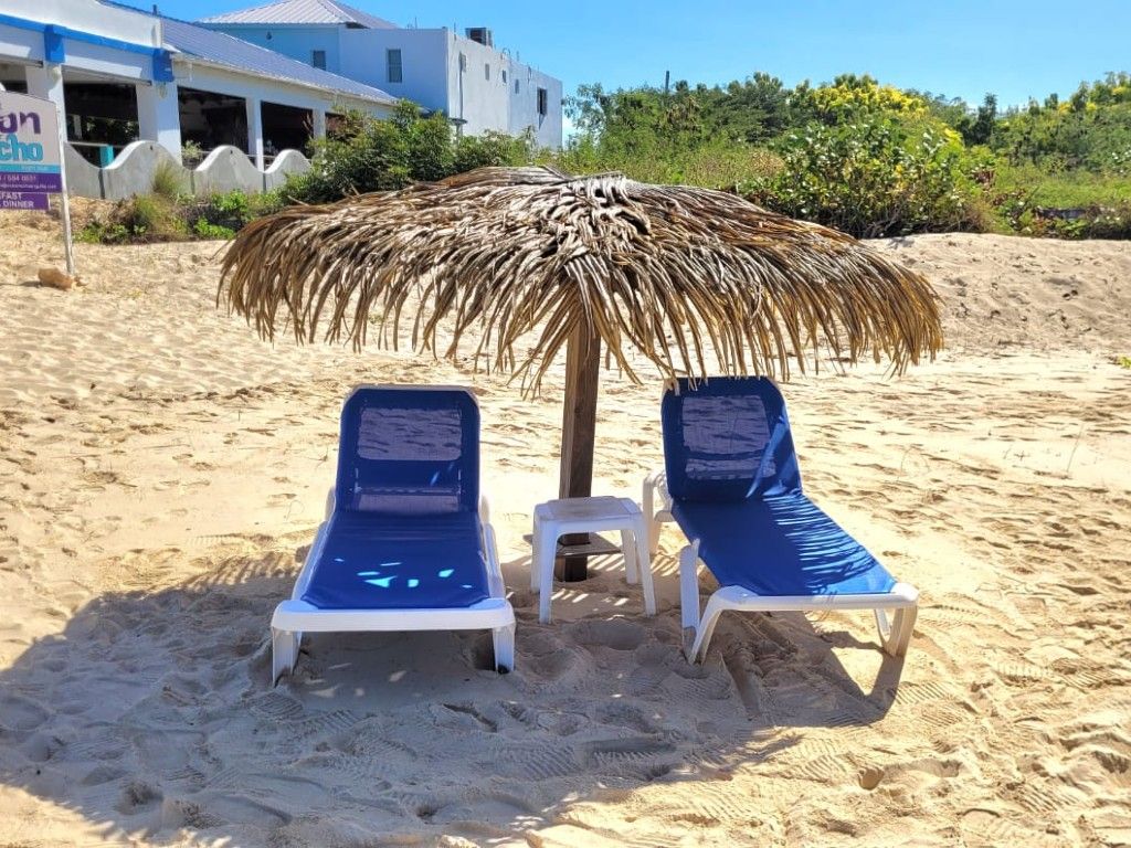 Meads Bay Beach - Beach Chair (2) and Umbrella rentals