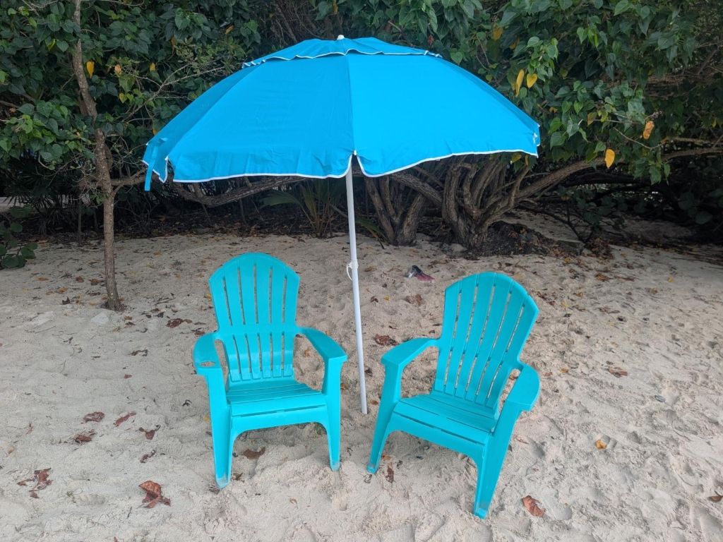 Maho Bay Beach - Beach Non Recline Chair (2) and Umbrella rentals